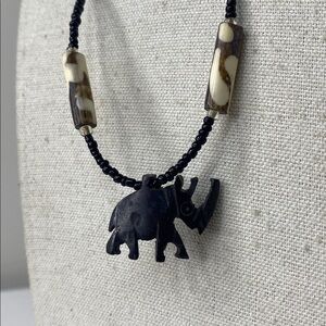 Carved elephant necklace